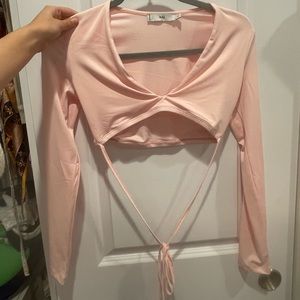adika pink wrap around long sleeve